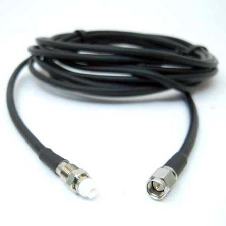 Siretta LLC200A同轴电缆, ASM系列, 15m长, FME公插转FME母座, 50 Ω, 黑色
