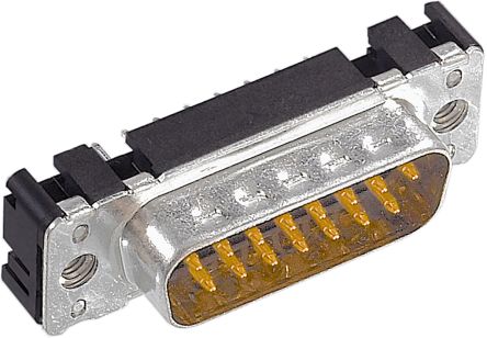 HARTING D-Sub Sub-D Steckverbinder Stecker, 9-polig / Raster 2.74mm, Durchsteckmontage Lötanschluss