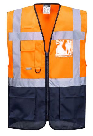 RS PRO Orange Unisex L Polyester Warnweste, Reißverschluss