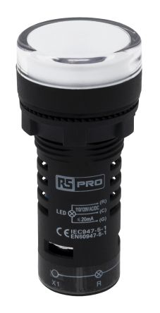 RS PRO Indicador, LED, Diámetro 22mm, IP65