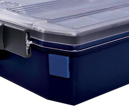 Raaco Carrylite LMS 10xID-Tag Kleinteilebox, Polystyrol Blau, 22mm X 22mm X 3mm