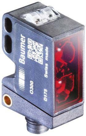 Baumer O300 Kubisch Optischer Sensor, Reflektierend, Bereich 3,5 M, Gegentakt Ausgang, 4-poliger M8-Steckverbinder