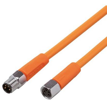 Ifm Electronic Cable De Conexión, Con. A M8 Hembra, 4 Polos, Con. B M8 Macho, 4 Polos, Long. 5m, 50 V Ac, 60 V Dc, 3