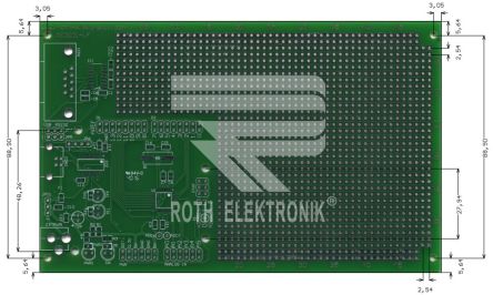 Roth Elektronik FR4Europlatine, Epoxid Glasfaser-Laminat 2, 160 X 100 X 1.5mm 35μm, PCB-Bohrung 1.1mm, Raster 2,54mm
