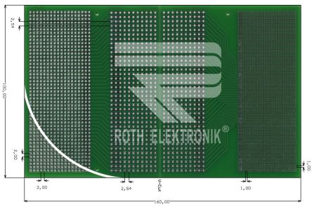 Roth Elektronik Carte à Matrice,, RE610-LF, Double Face, Dimensions 160 X 100 X 1.5mm, Pas 1 X 1mm, FR4