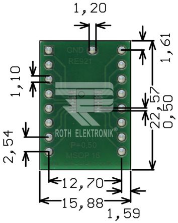 Roth Elektronik Placa Complementaria RE921, Dos Lados FR4 22.57 X 15.88 X 1.5mm