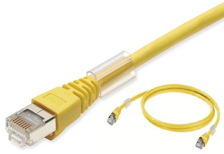 Omron 超六类屏蔽网线, XS6W系列, 10m长, S/FTP屏蔽, 黄色LSZH护套, 公插RJ45转公插RJ45