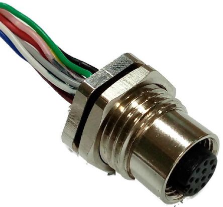 RS PRO Straight Female 12 Way M12 To Unterminated Sensor Actuator Cable, 100mm