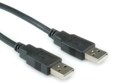 Roline USB-Kabel, USBA / USBA, 3m USB 2.0 Schwarz