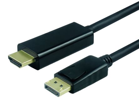 Roline DisplayPort-Kabel A Display-Anschluss B HDMI - Stecker, 1m 4K Max. PVC