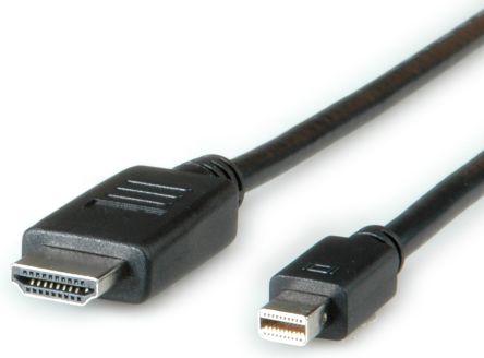 Roline Cable DisplayPort Negro, Con. A: Mini Display Port Macho, Con. B: HDMI Macho, Long. 1m