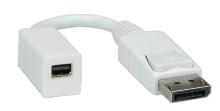 Roline Cable DisplayPort Blanco, Con. A: DisplayPort Macho, Con. B: Mini Display Port Hembra, Long. 150mm