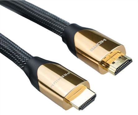 Roline Premium HDMI-Kabel A HDMI Ethernet Stecker B HDMI Ethernet Stecker, 1m, Schwarz