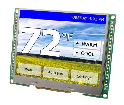 Displaytech 3.5in LED液晶屏, 电阻式触摸屏, 320 x 240pixels, 18 数据总线接口