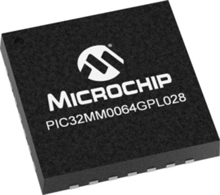 Microchip Mikrocontroller PIC32 MicroAptiv UC 32 Bit 32bit SMD 64 KB QFN 28-Pin 25MHz 8 KB RAM