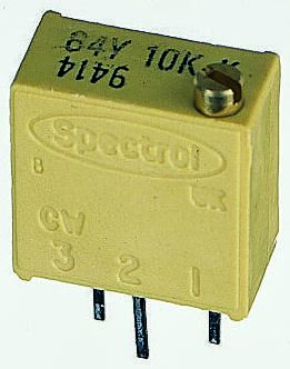 Vishay 64Y Series 19 (Electrical), 22 (Mechanical)-Turn Through Hole Trimmer Resistor With Pin Terminations, 200kΩ