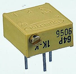 Vishay 64P 22-Gang-Gang THT Trimmer-Potentiometer, Seitliche Einstellung, 50kΩ, ±10%, 0.5W, Pin, L. 9.7mm