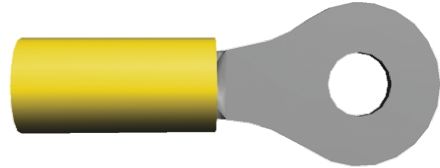 TE Connectivity Cosses à œillet, Isolé, Jaune, 6.6mm², M5, Série PLASTI-GRIP