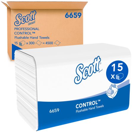 Kimberly Clark Scott Folded White Paper Towel, 210 X 215mm, 300 X 15 Sheets