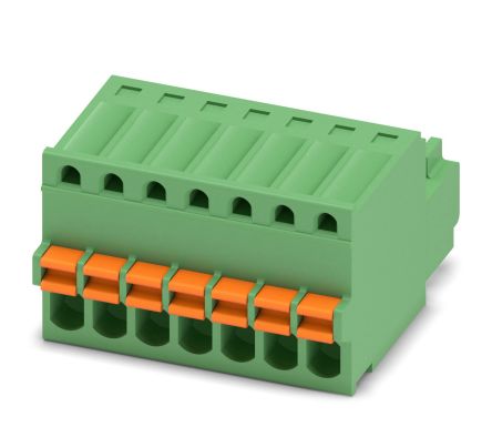 Phoenix Contact, 2.5mm Pitch, FK-MC 0.5/ 7-ST-2.5, 7 Way,, Pluggable Terminal Block, Plug, Cable Mount, Spring Cage