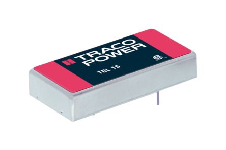 TRACOPOWER TEL 15 DC/DC-Wandler 15W 12 V Dc IN, ±12V Dc OUT / ±625mA Durchsteckmontage 1.5kV Dc Isoliert