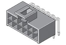 Molex Nano-Fit Leiterplatten-Stiftleiste Gewinkelt, 6-polig / 2-reihig, Raster 2.5mm, Kabel-Platine,