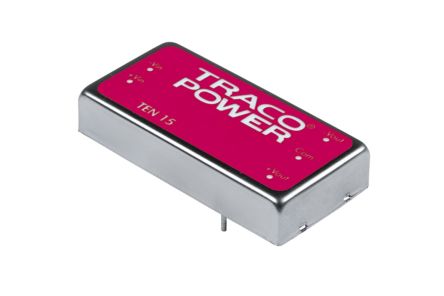 TRACOPOWER TEN 15 DC/DC-Wandler 15W 24 V Dc IN, 15V Dc OUT / 1A 1.5kV Dc Isoliert