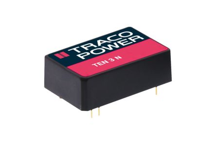 TRACOPOWER TEN 3N DC-DC Converter, 5V Dc/ 500mA Output, 36 → 72 V Dc Input, 3W, Through Hole, +85°C Max Temp