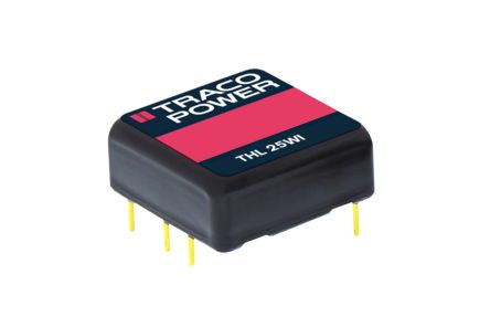 TRACOPOWER THL 25WI DC-DC Converter, 15V Dc/ 1.67A Output, 18 → 75 V Dc Input, 25W, Through Hole, +80°C Max Temp