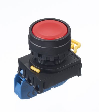 Idec YW Series Illuminated Push Button Complete Unit, Panel Mount, 22mm Cutout, SPST, IP65