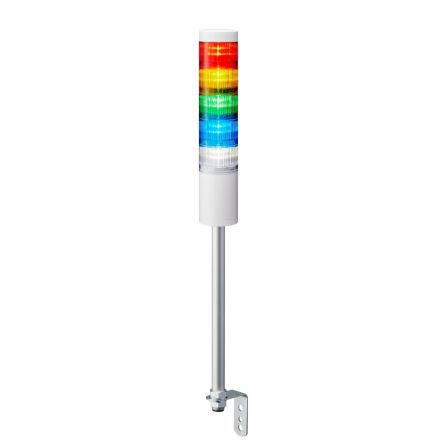 Patlite Columna De Señalización LR6, LED, Con 5 Elementos De Color, 88dB @ 1 M, 24 V Dc