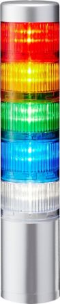Patlite LR6 LED Signalturm 5-stufig Mehrfarbig LED Rot/Gelb/Grün/Blau/Transparent + Dauer 299mm Multifunktion