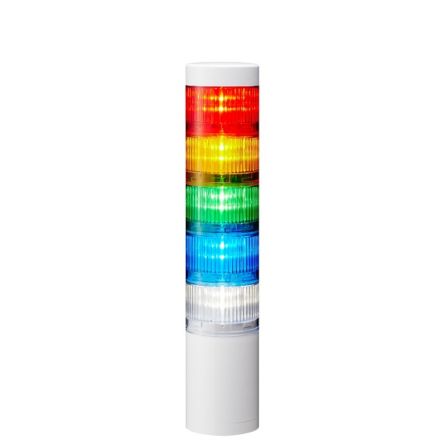 Patlite LR6 LED Signalturm 5-stufig Mehrfarbig LED Rot/Gelb/Grün/Blau/Transparent + Dauer 299mm Multifunktion