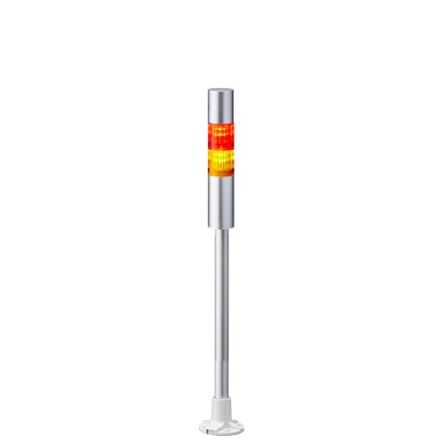 Patlite LR4 LED Signalturm 2-stufig Mehrfarbig LED Rot/Gelb + Summer Blitz, Dauer 503.5mm Multifunktion