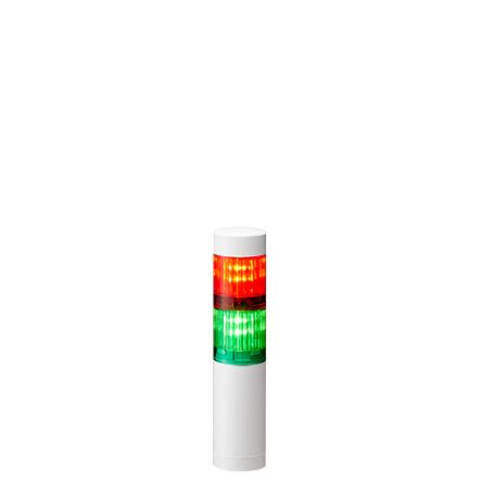 Patlite 多层警示灯 LR4 系列, 2 照明元件, 彩色灯罩, 24 V 直流电源 红色/绿色