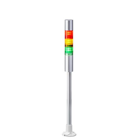 Patlite LR4 LED Signalturm 3-stufig Mehrfarbig LED Rot/Gelb/Grün + Summer Blitz, Dauer 543.5mm Multifunktion