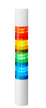 Patlite LR4 LED Signalturm Bis 4-stufig Mehrfarbig LED Rot/Gelb/Grün/Blau + Summer Blitz, Dauer 293.5mm Multifunktion