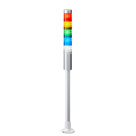Patlite LR4 LED Signalturm 5-stufig Mehrfarbig LED Rot/Gelb/Grün/Blau/Transparent Dauer 589mm Multifunktion