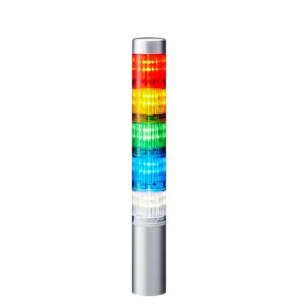 Patlite LR4 LED Signalturm 5-stufig Mehrfarbig LED Rot/Gelb/Grün/Blau/Transparent Dauer 299mm Multifunktion