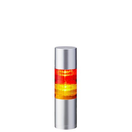 Patlite LR6 LED Signalturm 2-stufig Mehrfarbig LED Rot/Gelb + Summer Blitz, Dauer 213.5mm Multifunktion