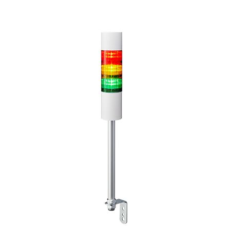 Patlite LR6 LED Signalturm 3-stufig Mehrfarbig LED Rot/Gelb/Grün + Summer Blitz, Dauer 538.5mm Multifunktion