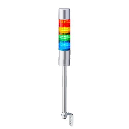 Patlite Torretta Di Segnalazione, 24 V C.c., LED, 4 Elementi, Lenti A Colori, Con Cicalino