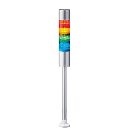 Patlite LR6 LED Signalturm Bis 4-stufig Mehrfarbig LED Rot/Gelb/Grün/Blau + Summer Blitz, Dauer 583.5mm Multifunktion