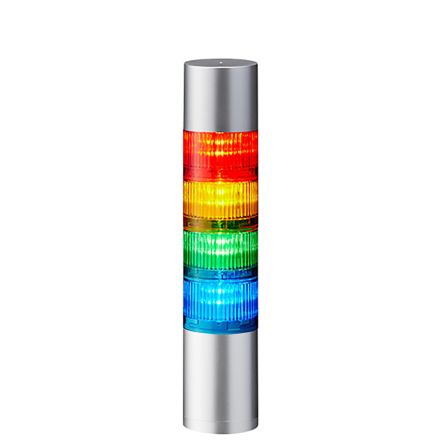 Patlite LR6 LED Signalturm Bis 4-stufig Mehrfarbig LED Rot/Gelb/Grün/Blau + Summer Blitz, Dauer 293.5mm Multifunktion
