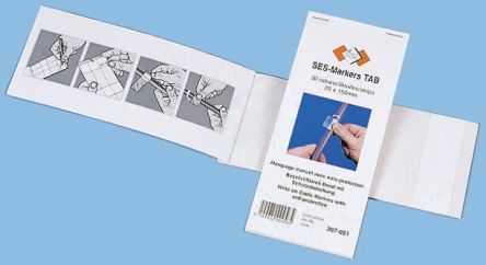 SES Sterling SES-TAB Kabelmarkierer Buch, Selbstklebend, Transparent, Ø 8mm - 63mm, 25mm X 230 Mm, 30 Stück