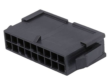Molex Micro-Fit 3.0 Steckverbindergehäuse Stecker 3mm, 18-polig / 2-reihig Gerade, Tafelmontage Für