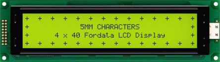 Fordata LCD 数字显示器, FC系列, 字母数字显示, 4行40个字符, 可视区域147 x 30mm