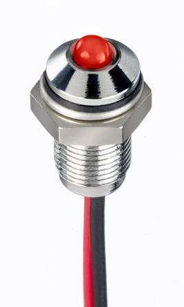RS PRO LED Schalttafel-Anzeigelampe Rot 1.8 → 3.3V Dc, Montage-Ø 6mm, Leiter