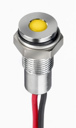 RS PRO LED Schalttafel-Anzeigelampe Gelb 1.8 → 3.3V Dc, Montage-Ø 6mm, Leiter