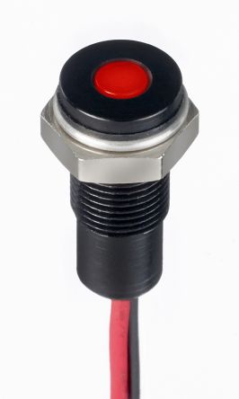 RS PRO LED Schalttafel-Anzeigelampe Rot 1.8 → 3.3V Dc, Montage-Ø 6mm, Leiter